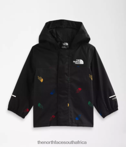 Baby Antora Rain Jacket The North Face BXR246588 Clothing TNF Black Tossed Logo Grid Print
