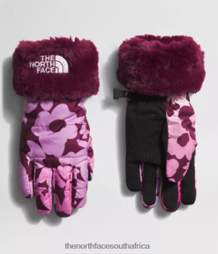 Kids Mossbud Swirl Gloves The North Face BXR246461 Accessory Boysenberry Gradient Floral Print