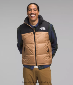 Men 1996 Retro Nuptse Vest The North Face BXR246291 Clothing Almond Butter