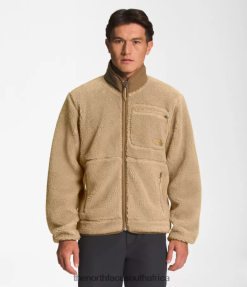 Men Extreme Pile Full-Zip Jacket The North Face BXR246548 Clothing Khaki Stone/Utility Brown