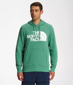 Men Half Dome Pullover Hoodie The North Face BXR246109 Clothing Deep Grass Green/TNF White