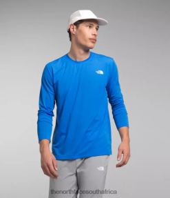 Men Wander Long-Sleeve The North Face BXR24622 Clothing Optic Blue
