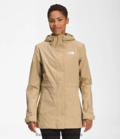 Women City Breeze Rain Jacket The North Face BXR2461228 Clothing Khaki Stone