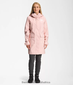 Women City Breeze Rain Parka II The North Face BXR246155 Clothing Pink Moss