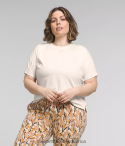 Women Plus Dawndream Short-Sleeve The North Face BXR246622 Clothing Gardenia White Heather