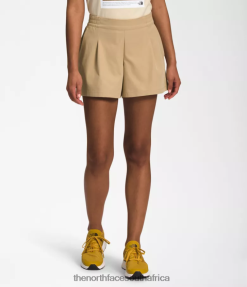 Women Standard Shorts The North Face BXR246682 Clothing Khaki Stone